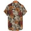 Men's casual shirt plant printed summer clothing Hawaiian short sleeved 2026 medieval vintage beach vacation top