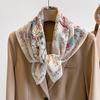 Pastoral Cotton-Linen Silk Floral Scarf - Women's Versatile Small Shawl & Neck Protector