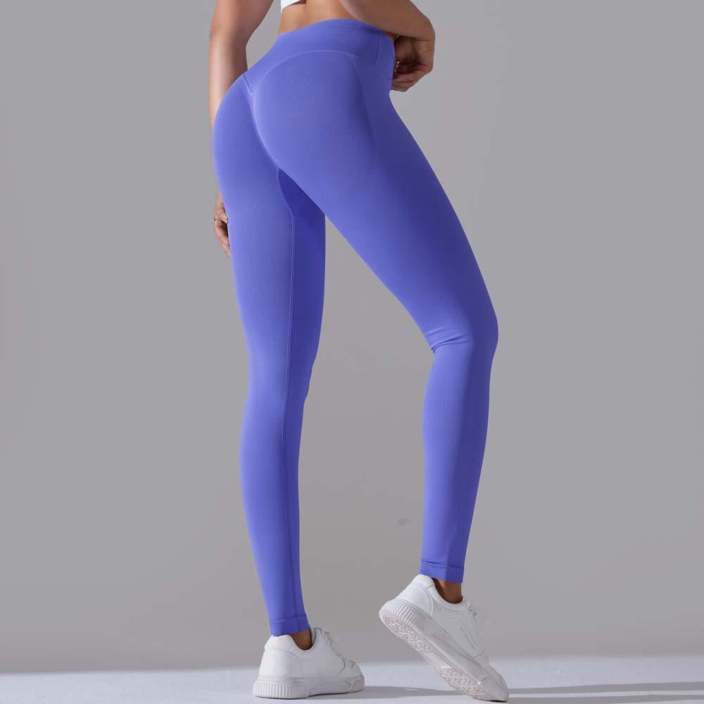 

Новые бесшовные брюки для йоги с поддержкой талии крест-накрест, защищающие от УФ-лучей, для фитнеса на открытом воздухе Small синий/фиолетовый