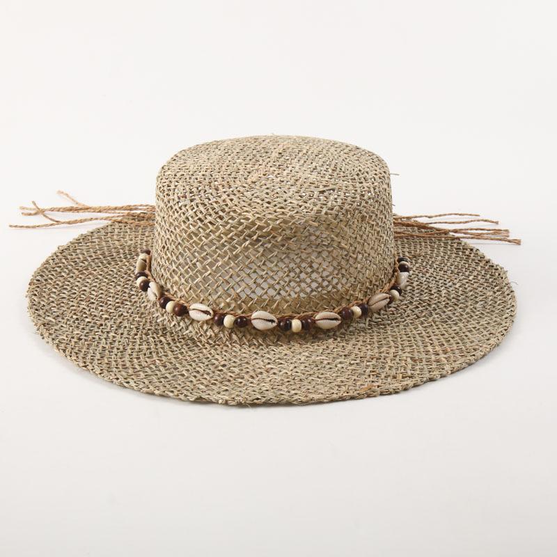 Women Wide Brim Foldable Straw Beach Hat Summer UV Protection Sun Hat Hollow Pointed Top Breathable Travel Outdoor