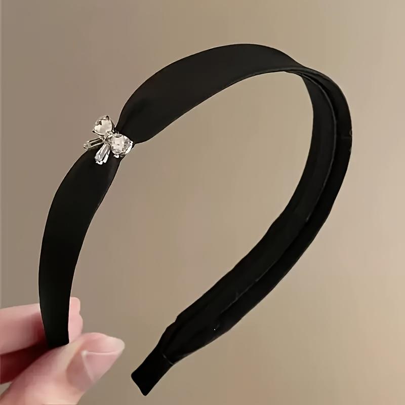 

1pc Women s Rhinestone Bow Headband - Sparkling Non-Slip Hair Accessory, Bohemian Style Hair Band for Birthday Wedding Party Hair Accessories чёрный