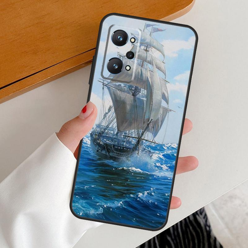 Sailing Pirate Ship Boat For Realme 15 10 11 12 13 14 Pro Plus GT6 GT7 Pro C67 C63 C61 C55 C51 C53 C35 C65 C75 Case