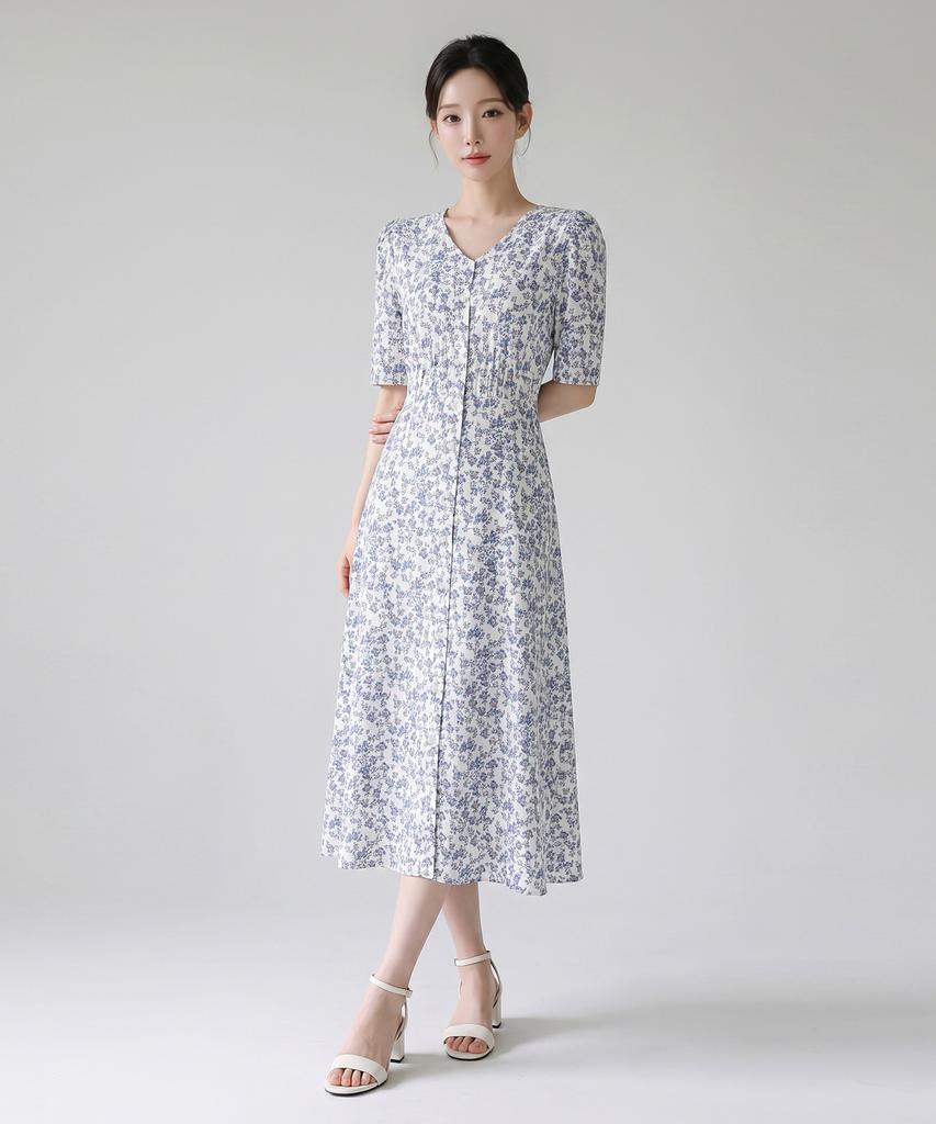SOUP Smoke Banding Flower Long Dress (Oa4Opt8)