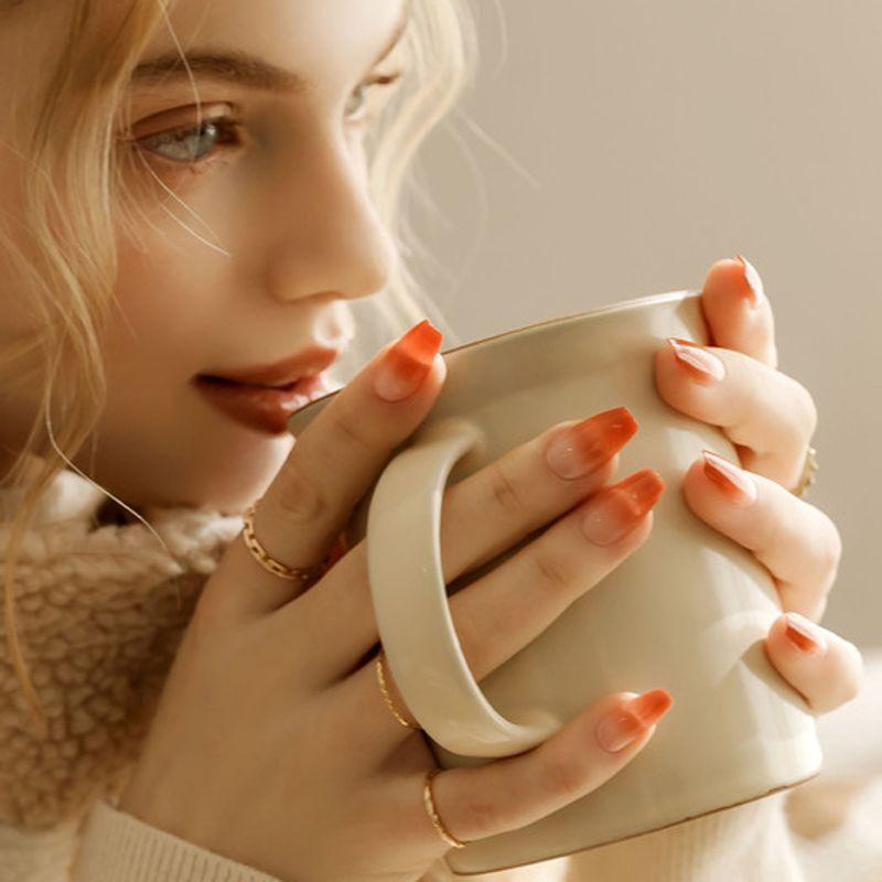 

Reusable Nail Tips Deep Maple (Coffin)