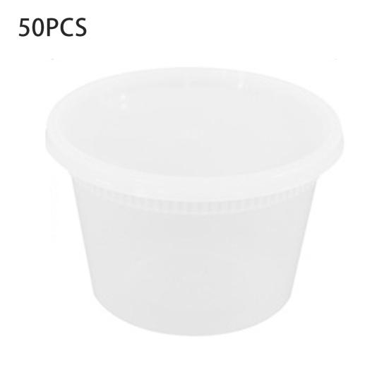 50-Pack Plastic Deli Food Containers with Lids BPA-Free Airtight Storage Container Leak-Proof Soup Containers Microwave Freezer Dishwasher