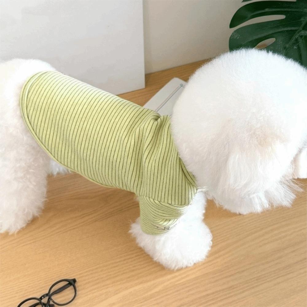 High Collar Pet Bottoming Shirt Striped Pattern Two-Leg Dog Clothes  Outdoor Protection