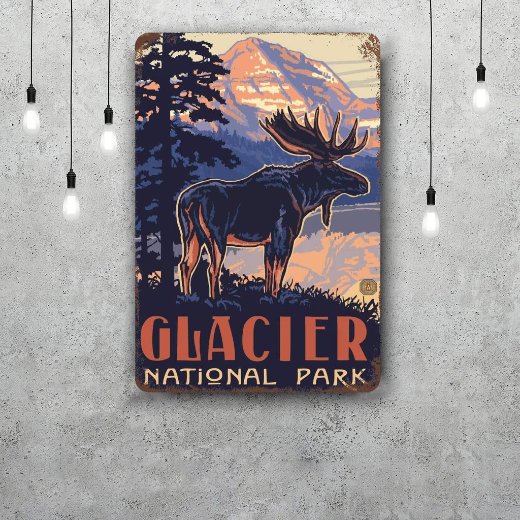 kenai fjords national park Decor Poster Vintage Tin Sign Metal Sign Decorative Plaque for Pub Bar Man Cave Club Wall Decoration