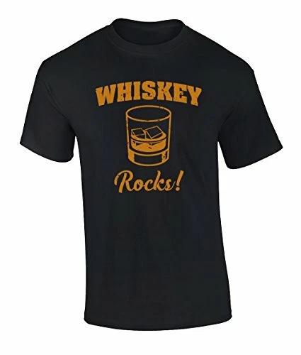 Funny Beer Pun Whiskey Rocks Graphic Tee Shirt Black 2XL
