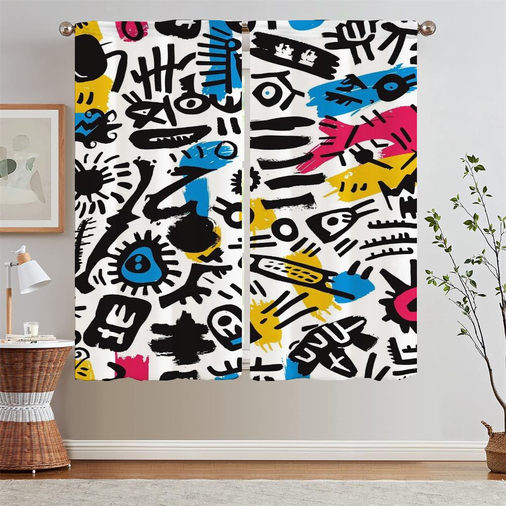 

Беспорядочная мозаика цветов Рождественские шторы для камеры Современные шторы для гостиной по акции Бесплатная доставка Тюль на кухне W50xH70cmx2pcs-CL