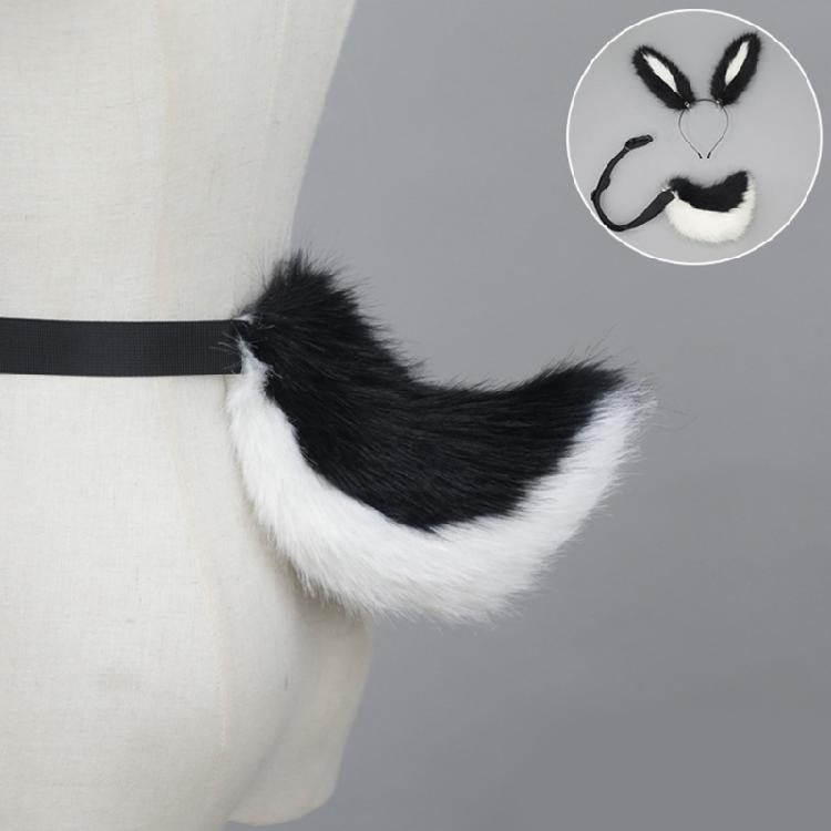 Bandeau Oreilles de Lapin Queue d'Animal Faite à la Main Headwear Oreilles de Lapin Longues Accessoires Cosplay Anime Queue de Lapin