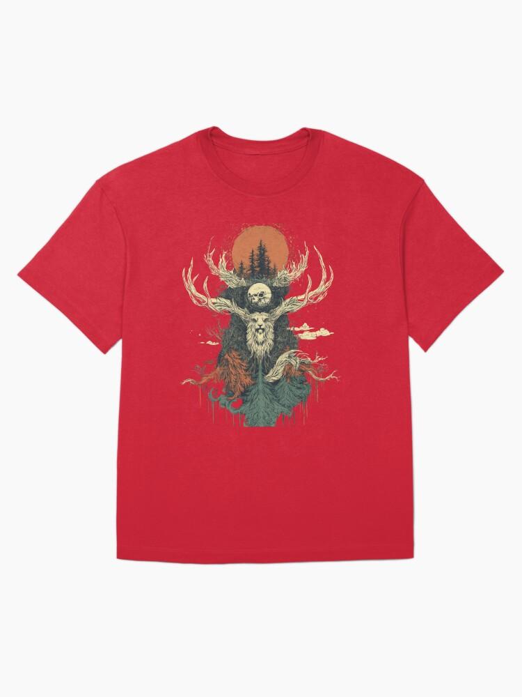 Sons of the Forest Perun and the Sacred Deer: A Mystical Slavic Tribute Oversized Unisex T-Shirt