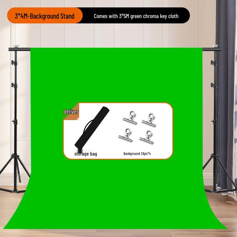 Portable Pull-Down Green Screen: Thick, Liftable, Telescopic Background for Keying and Live Streaming