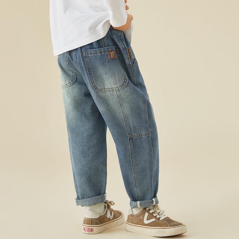 Kids  2025 Spring/Autumn Korean Style Dad Jeans 120