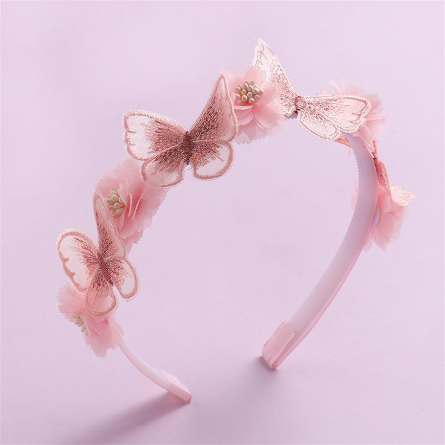 Modieuze kanten bloemen hoofdband haaraccessoires creatieve roze kinderprinses meisjes frisse en zoete haarbanden en hoofddeksels white