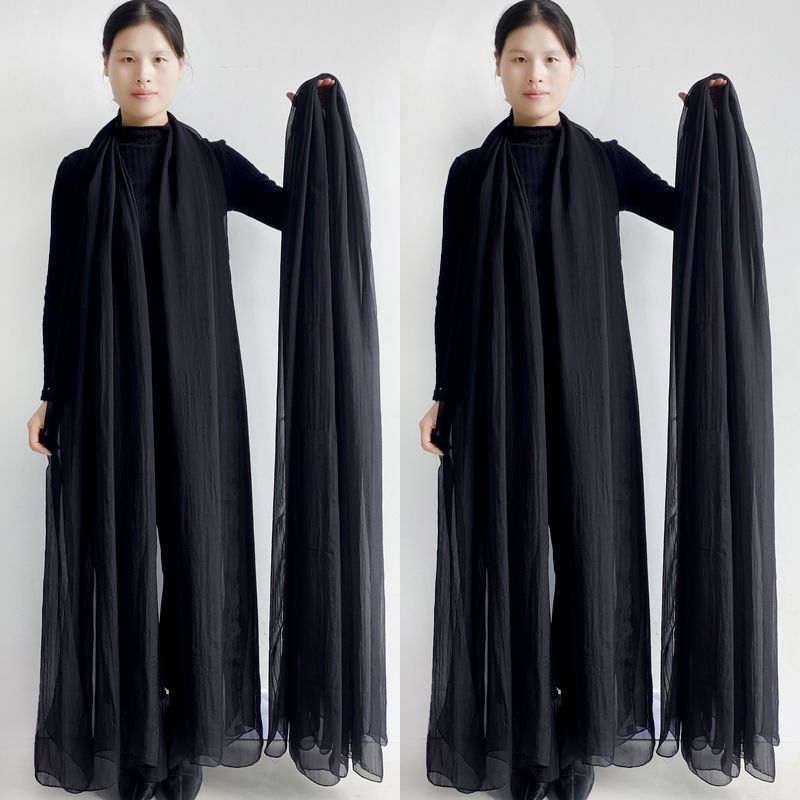 Extra Large Size Shawl Solid Color Scarf Women's Fashion Scarf Chiffon Dance Scarf Sunscreen Beach Towel, Max. Size Is 3*1.5m (±5-10cm Errors)