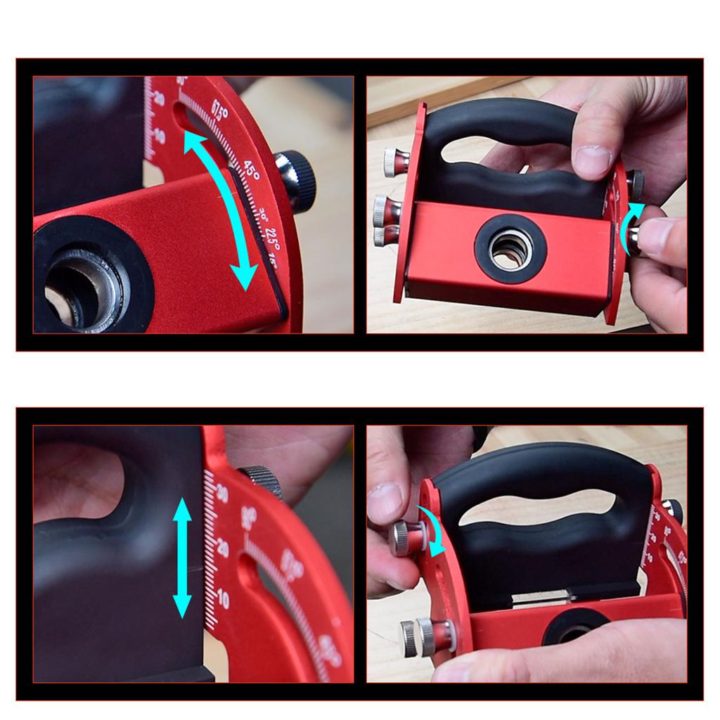 Woodworking Hole Locator Aluminum Alloy 0‑90 degrees Clear Scale Positioner for Inclined Hole