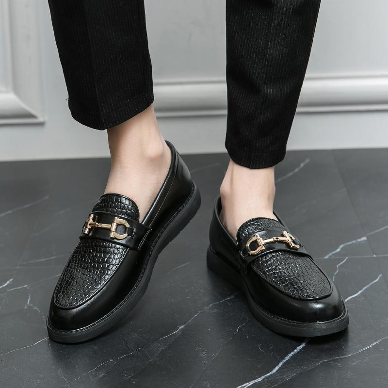 Новые мужские черные мокасины с узором личи — фото 6