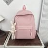Schoolbag Fashion Large Capacity School Bag Girls Junior High School Travel Backpack Japanese Solid Color College Student Lightweight Versatile 