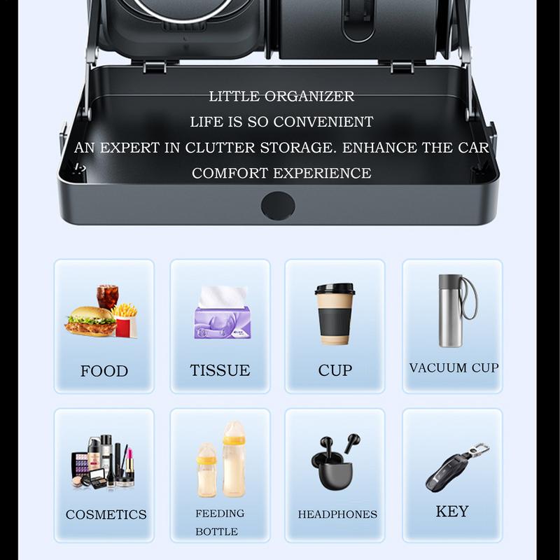 Car Backseat Organizer Food Tray Snack Table With Cup Holder Multifunctional Car Headrest For Road Trip Car Interior Accessories