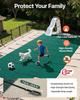 Pool Safety Cover Fits 18x36ft Rectangle Inground Pools, Safety Pool Cover with 4x10ft Center End Step, Mesh Solid Pool Cover with Drainage Holes for