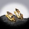 Retro Style Palace-Style Women'S Earrings, Gold Flowers Inlaid With Zircon Temperament, Geometric Stud Earrings.