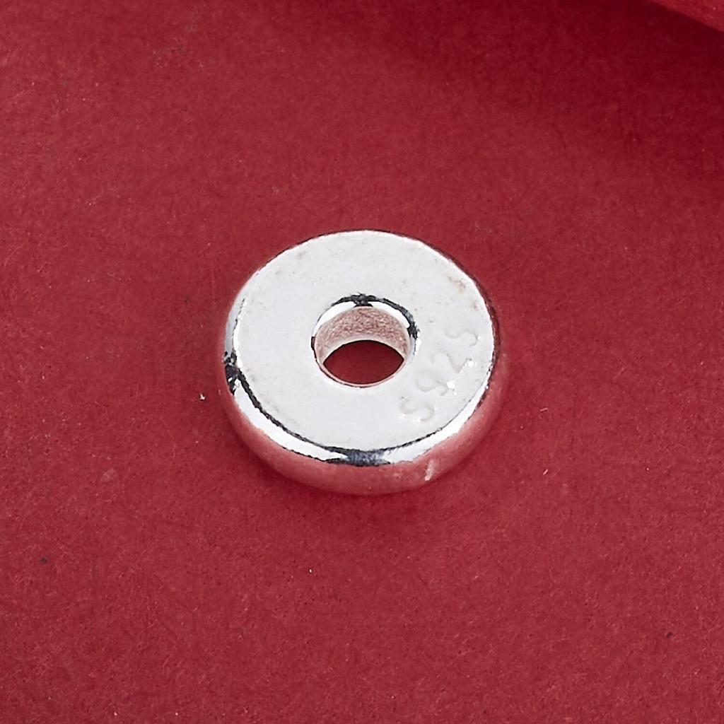 S925 Sterling Silver Smooth Round Spacer Beads for DIY Beading and Rope Bracelets