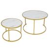2pcs Marbling Living Room Round Table Simple Elegant Coffee Table Home Furniture