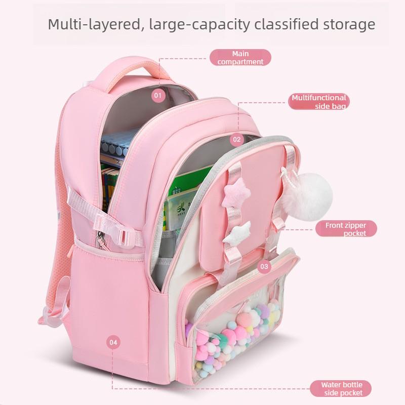 elementary school student backpack for girls new cute nylon backpack suitable for young girls middle School Bags Casual Daypack