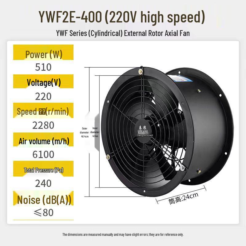 Shanghai Qianxin 220V/380V Low Noise Axial Kitchen Exhaust Fan