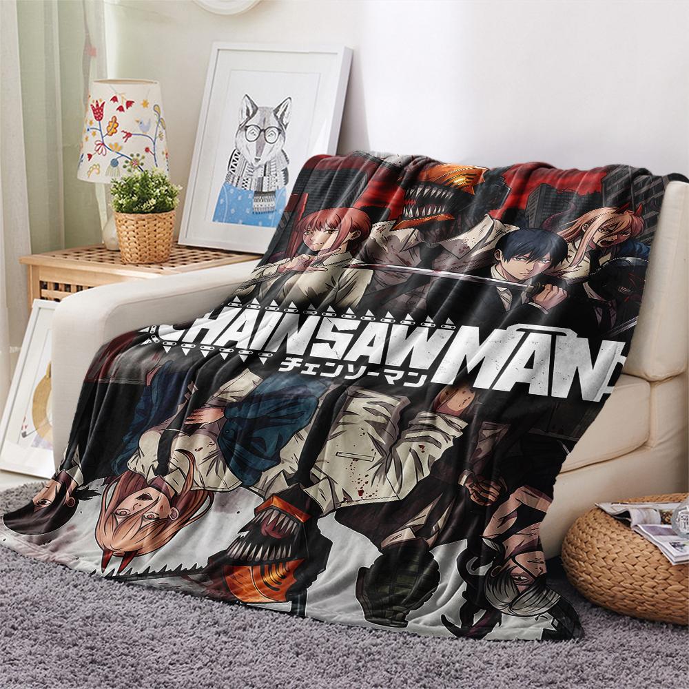 Chainsaw Man characterPrint Flannel Blanket, High quality Comfortable for All Seasons, Home Decor, Warmth and Comfort
