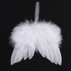 5Pcs White Feather Angel Wings Hanging Christmas Tree Ornaments  Christmas Tree Decor