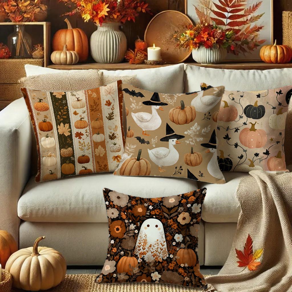Federe Cuscino a Tema Zucca e OcaAdatte per divano auto camera da letto federa cuscino decorativa federa cuscino
