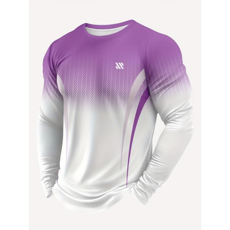 

D Printed Men s Sports Casual Round Neck Long Sleeve T-Shirt Men s Sports Fitness Outdoor Long Sleeve Top 4XL