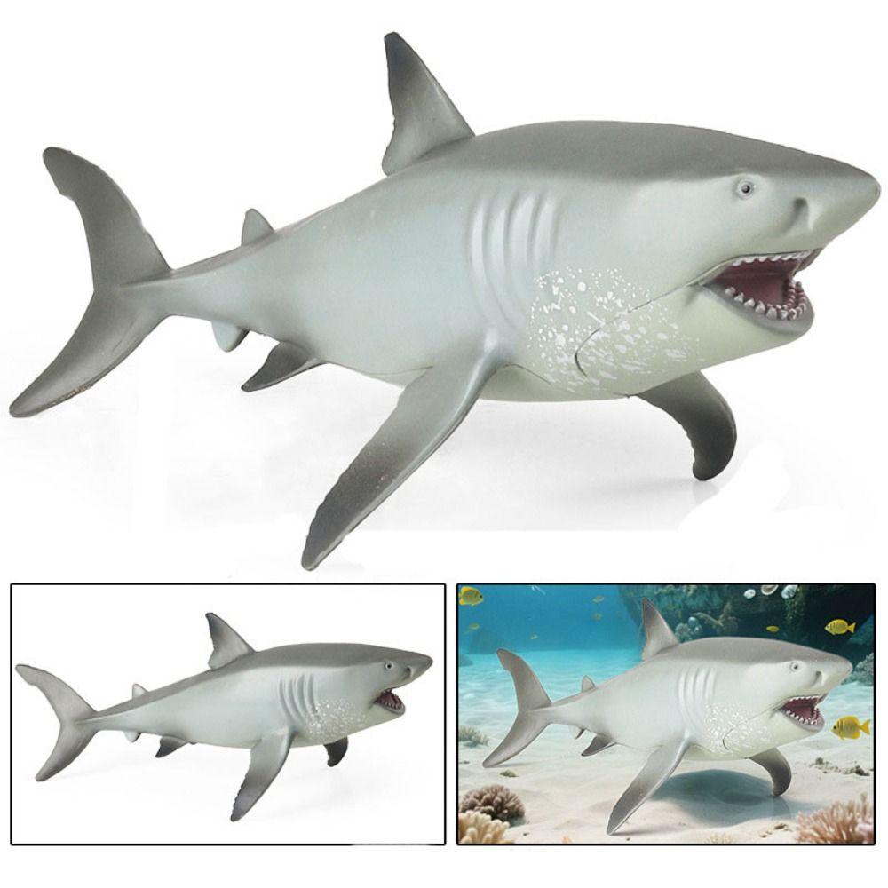 Plastic Ocean Animals Ornaments Realistic Simulated Shark Decorations  Children Toys