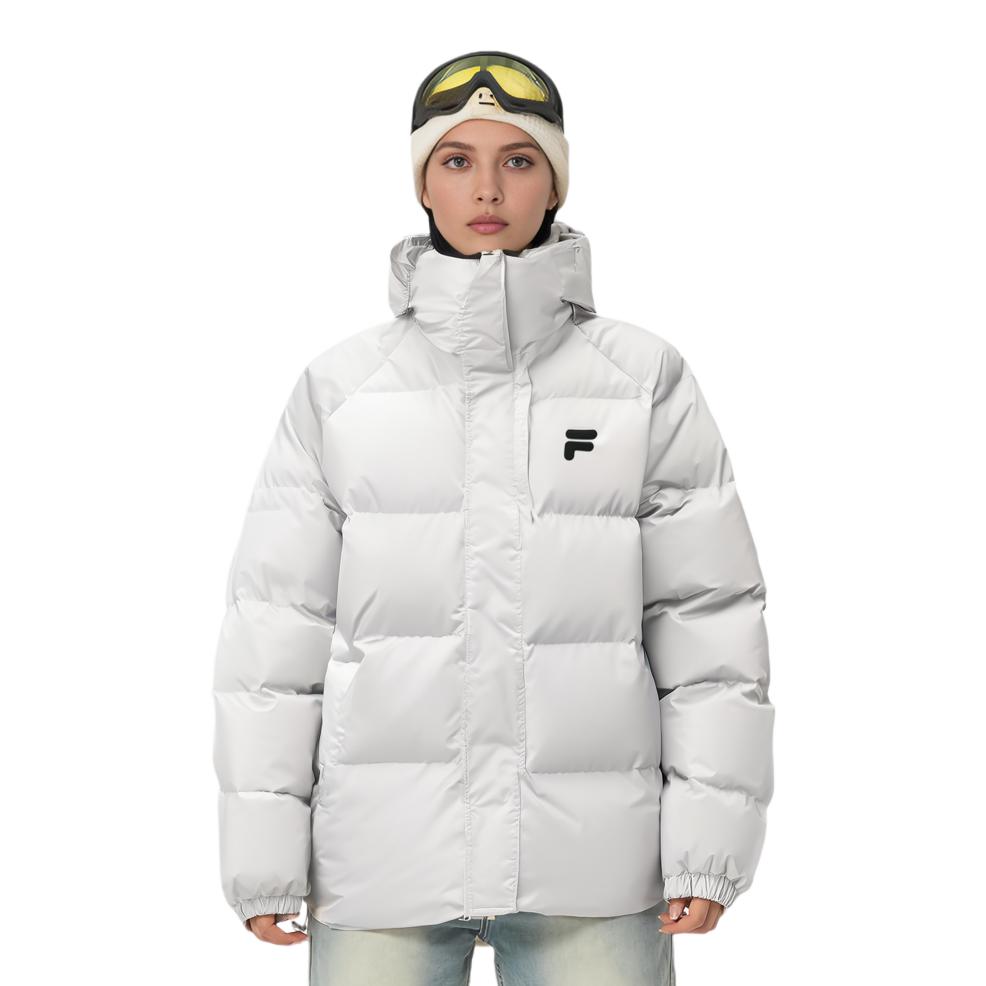 FILA Fusion Solid Color Loose Warm Hooded Down Jacket Women outerwear White T11W346904F-WT