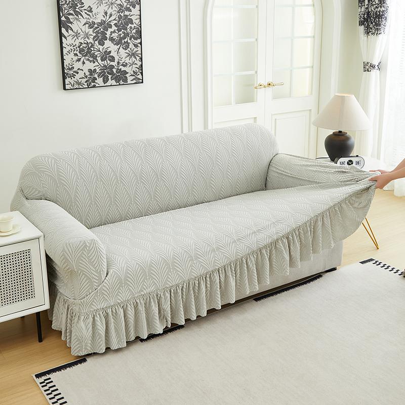 Autumn and Winter New Solid Color Skirt Sofa Cover Multifunctional Living Room Dirty Isolation Cover Non-slip Thickened Sofa Cov