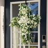 Easter Cross Wreaths for Front Door Faith-Based Artificial Spring Decoration Cross Front Door Wreath for Spring Outdoor Porch