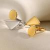 MamacitaSlay 316L Stainless Steel Mixed Color Circular Triangular Ring Waterproof 18K Gold Plated Jewelry Women's Unique Ring