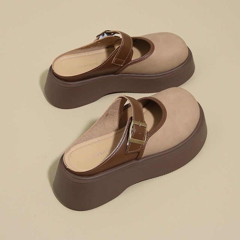 

Birken shoes women s 2025 new spring and autumn small muffin platform loafers increase height with one pedal 35