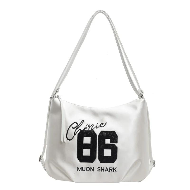 

Большая вместительная женская сумка, новый высококачественный нишевый дизайн, вышитые буквы, два плеча, через плечо, для пригородного класса