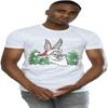 Looney Tunes Men's Bugs Bunny Christmas Fair Isle T-Shirt Large White
