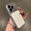 Matte Leder Magnetische Kabellose Lade Handyhülle Für iPhone 13 14 15 16 17 Pro Max Glaslinse Großes Fenster Schutzhülle