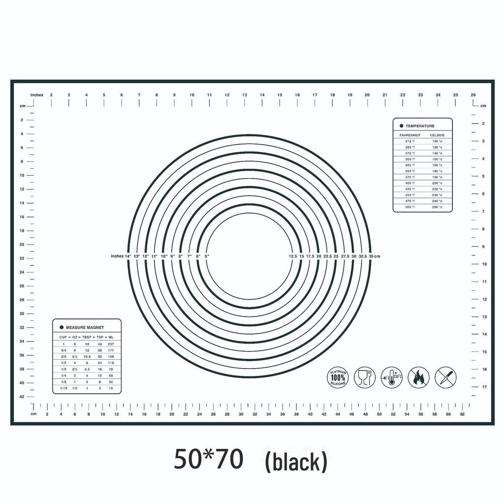 70x50cm Oversized Silicone Kneading and Rolling Mat, Heat-Resistant Non-Stick Baking Tool & Dough Mat
