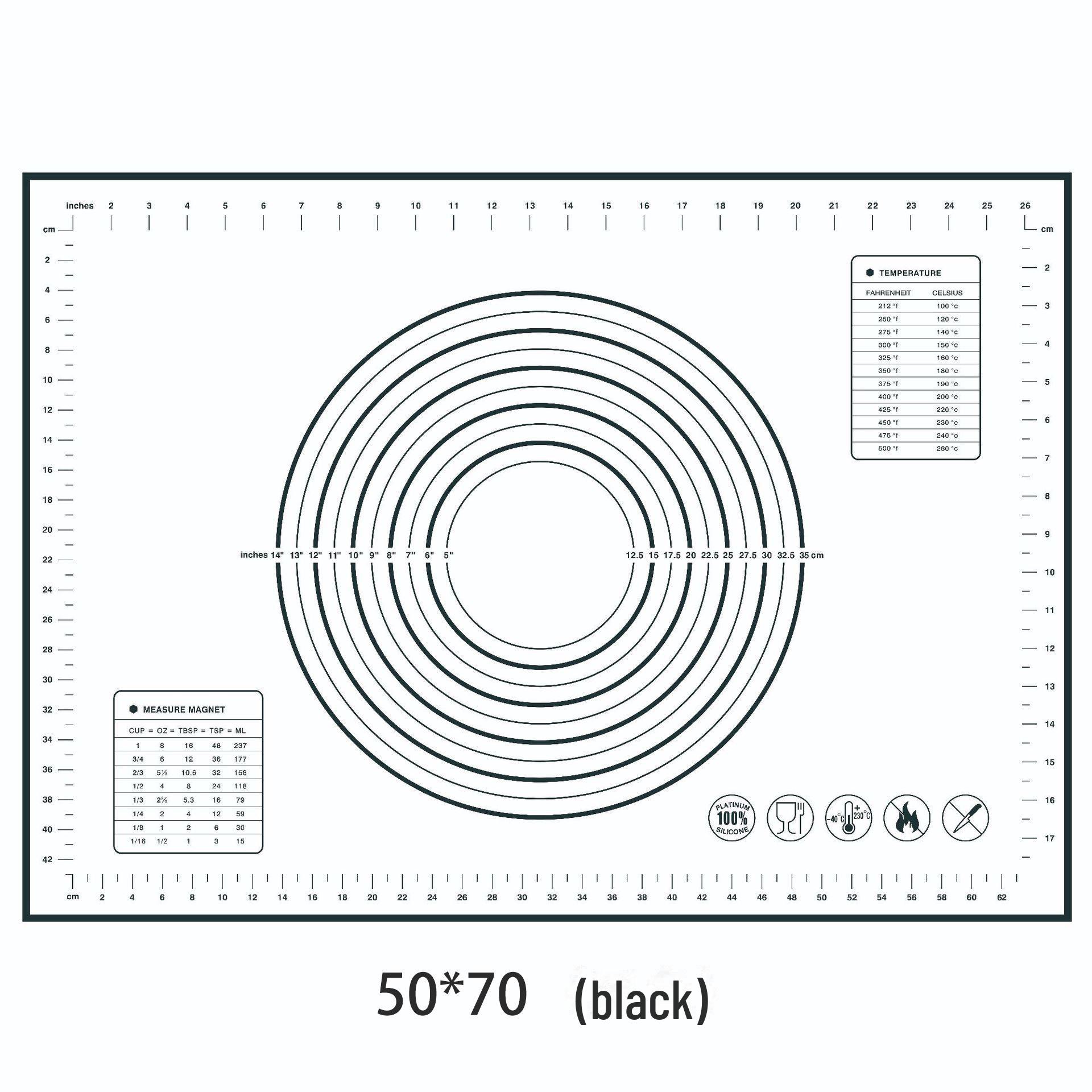 

Большой силиконовый коврик для замешивания и раскатывания теста размером 70x50 см, жаропрочный антипригарный инструмент для выпечки и коврик для теста 30*40cm