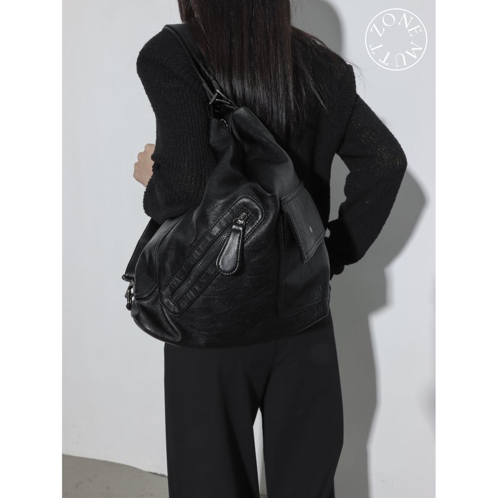 Original Spicy Girl Backpack Retro Soft Leather Large Capacity Multi Back Function Single Shoulder Tote Bag
