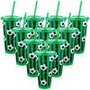 Kklolai 10 Stuks 24 Oz Plastic Voetbalbekers Herbruikbare Tumbler Met Deksel En Rietje Voetbal Verjaardagsfeest Cadeaus Voor Coach Fan Mannen Vrouwen