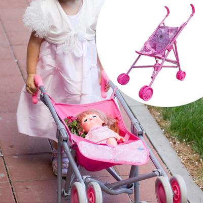 Parapluie de Poupée Développement Précoce Poussette Joli Jouet Décoratif de Jeu de Rôle Pliable pour Enfant de 3 Ans