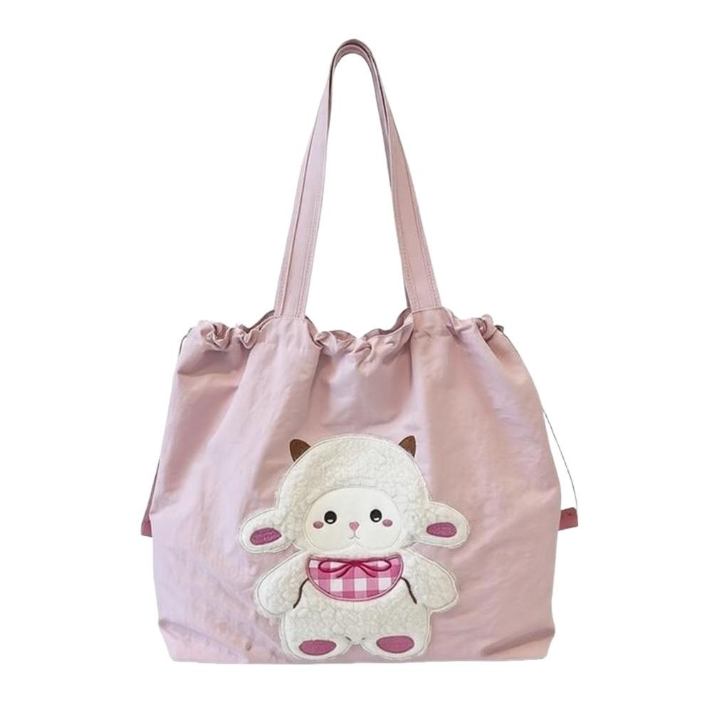 

Versatile Sheep Printed Tote Bag Large Capacity Lightweight Shoulder Bag Handbag for Women Students Commuting Daily Use