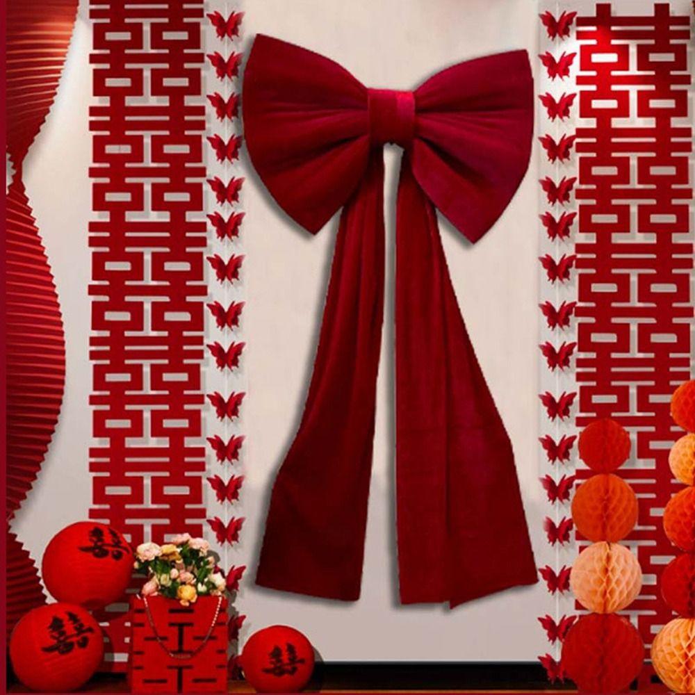 Oversized Christmas Giant Bow Handcrafted Ribbon Wall Decor Creative Large Bow Backdrop Room Decor