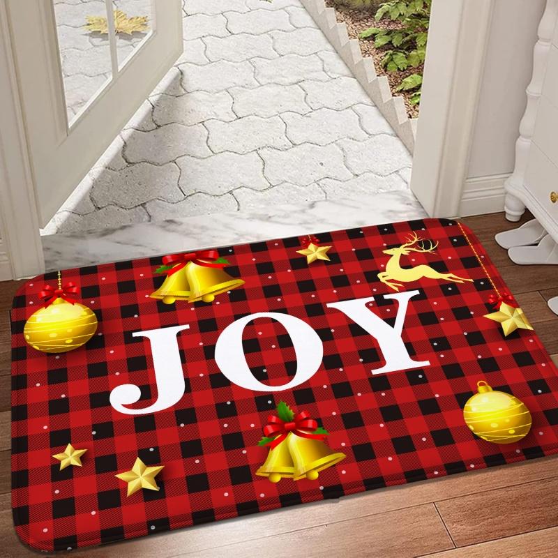 Christmas Door Mats, Washable Indoor and Outdoor Entrance Mats, Machine Washable Carpets, Bathroom Entrances, Home Decor